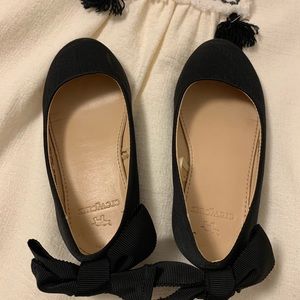 Girls Size 9 Crewcuts Bow Back Satin ballet flats